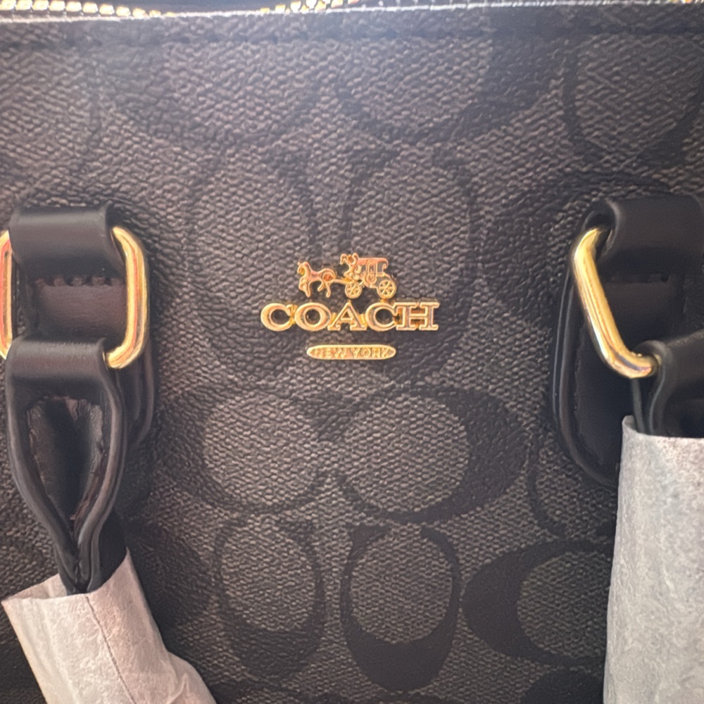Coach Black Leather Mini Bag with Gold Hardware - Picture 2 of 5